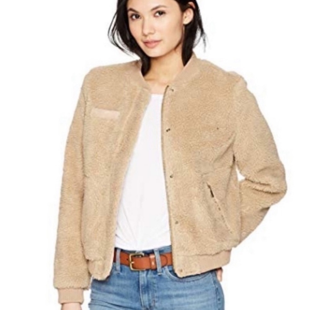 Levi’s Teddy Sherpa Bomber Jacket Camel Size Large